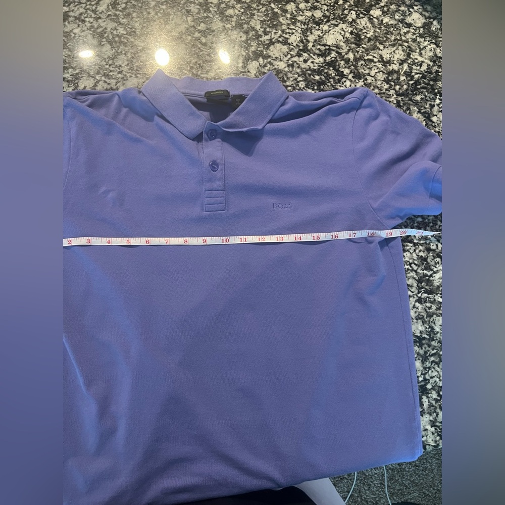 Hugo Boss Logo Polo Shirt Men's US Large‎ Short Sleeve Purple L (0704) - Picture 8 of 11